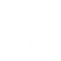 icon of a screen with code symbols on it