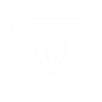 icon of a screen with a diamond in the middle